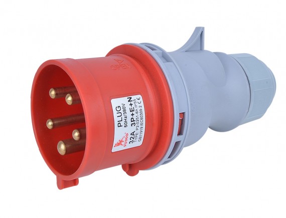 พาวเวอร์ปลั๊ก 3สาย 5ขา 32A รุ่น P2-0251-6h (ตัวผู้) SUMO